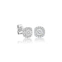 Side profile of 6ct Premium Cushion-Cut Lab Grown Diamond Halo Stud Earrings by Fortune Jewellery