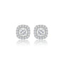 8ct Cushion-Cut Lab Grown Diamond Halo Stud Earrings by Fortune Jewellery