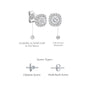 Details of 1ct Cushion-Cut Lab Grown Diamond Halo Stud Earrings