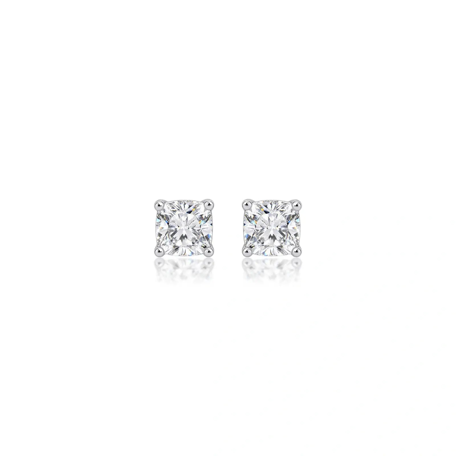 1.5ct Cushion-Cut Lab Diamond Solitaire Stud Earrings by Fortune Jewellery