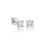 Side view of rich 8ct Cushion-Cut Lab Diamond Solitaire Stud Earrings by Fortune Jewellery