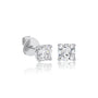 Side profile of premium 10ct Cushion-Cut Lab Diamond Solitaire Stud Earrings by Fortune Jewellery