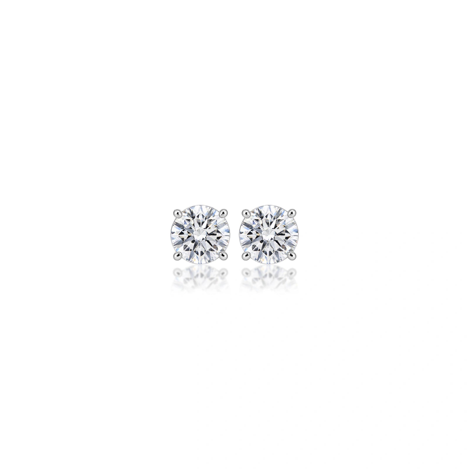 1 Ct Round Cut Diamond Solitaire Earrings for women by Fortune Jewellery
