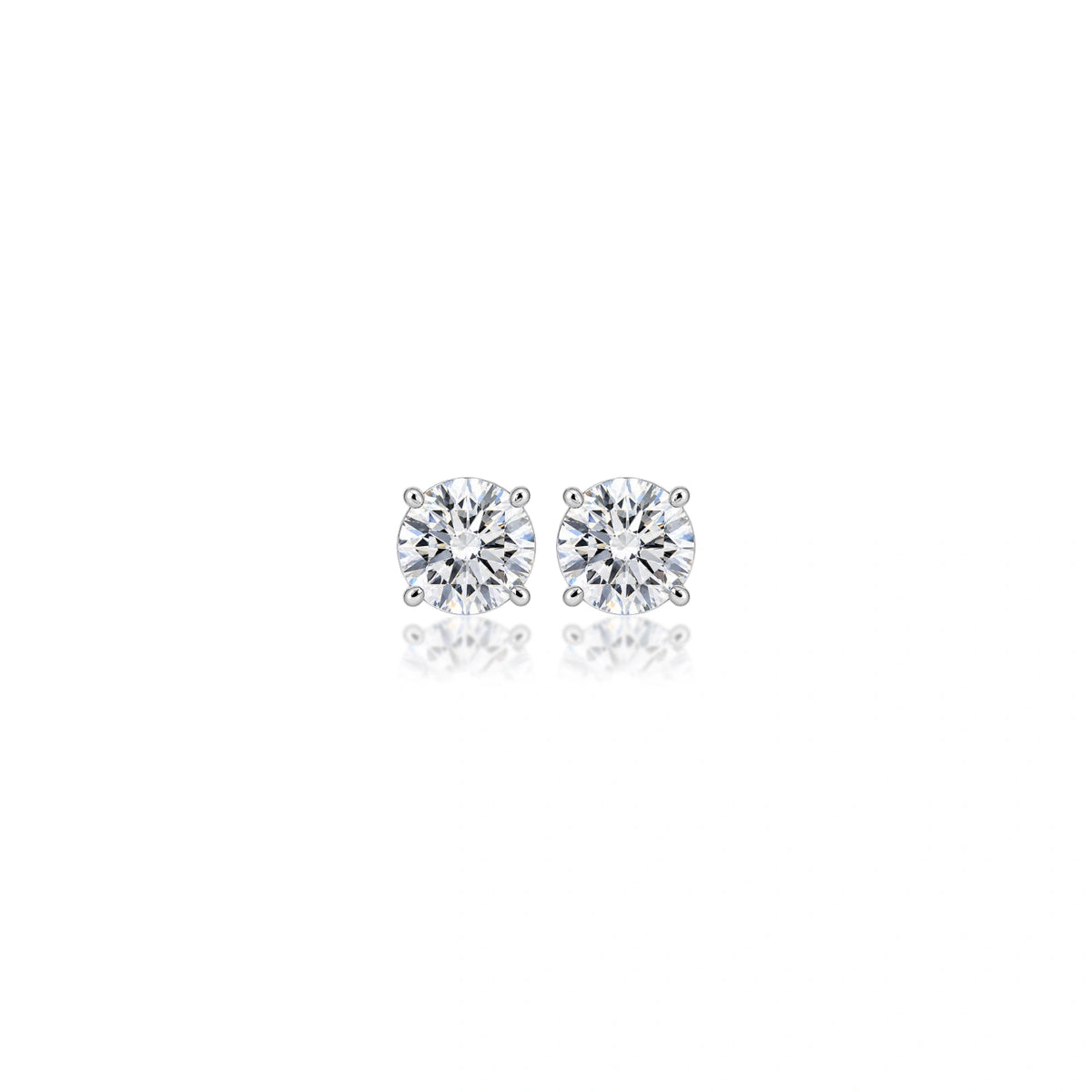1 Ct Round Cut Diamond Solitaire Earrings for women by Fortune Jewellery