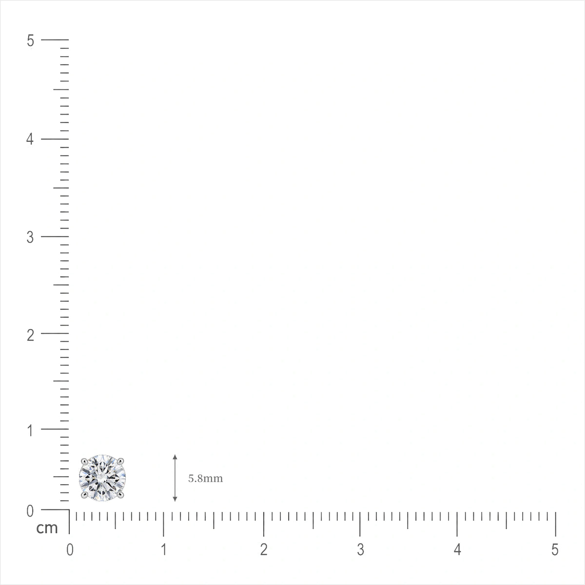 Size of 1.5 Ct Round Cut Diamond Solitaire Earrings by Fortune Jewellery