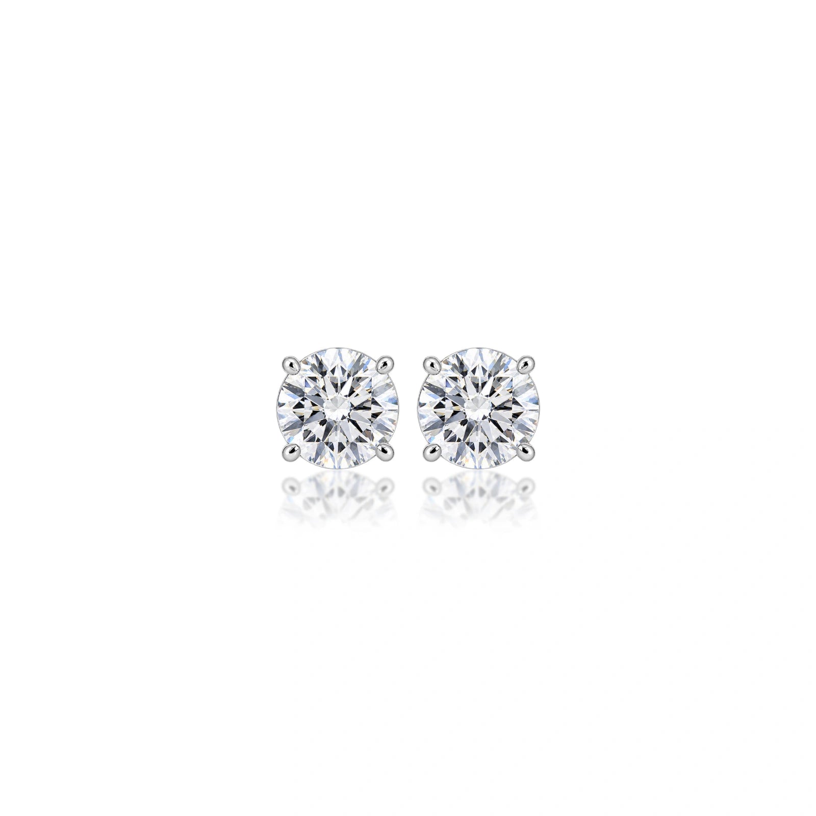 2 Ct Round Cut Diamond Solitaire Earrings for women by Fortune Jewellery