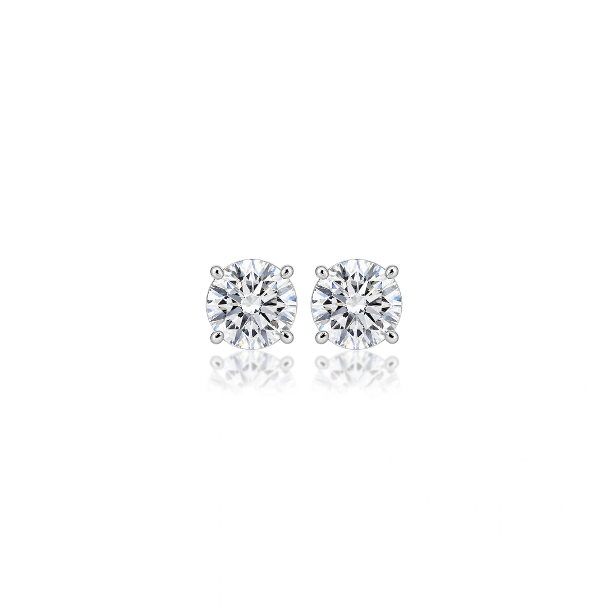 2 Ct Round Cut Diamond Solitaire Earrings for women by Fortune Jewellery