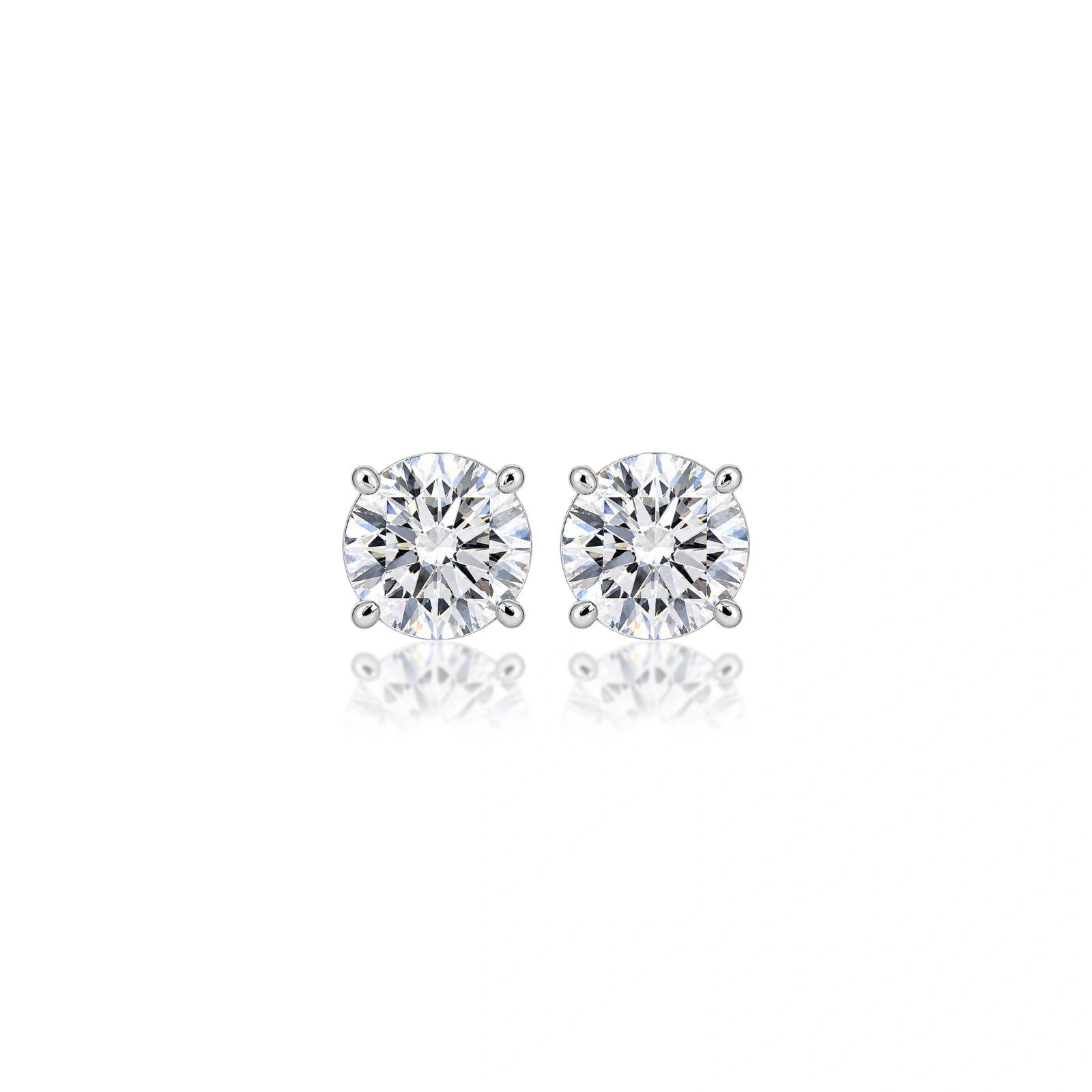 4 Ct Round Cut Diamond Solitaire Earrings for women by Fortune Jewellery