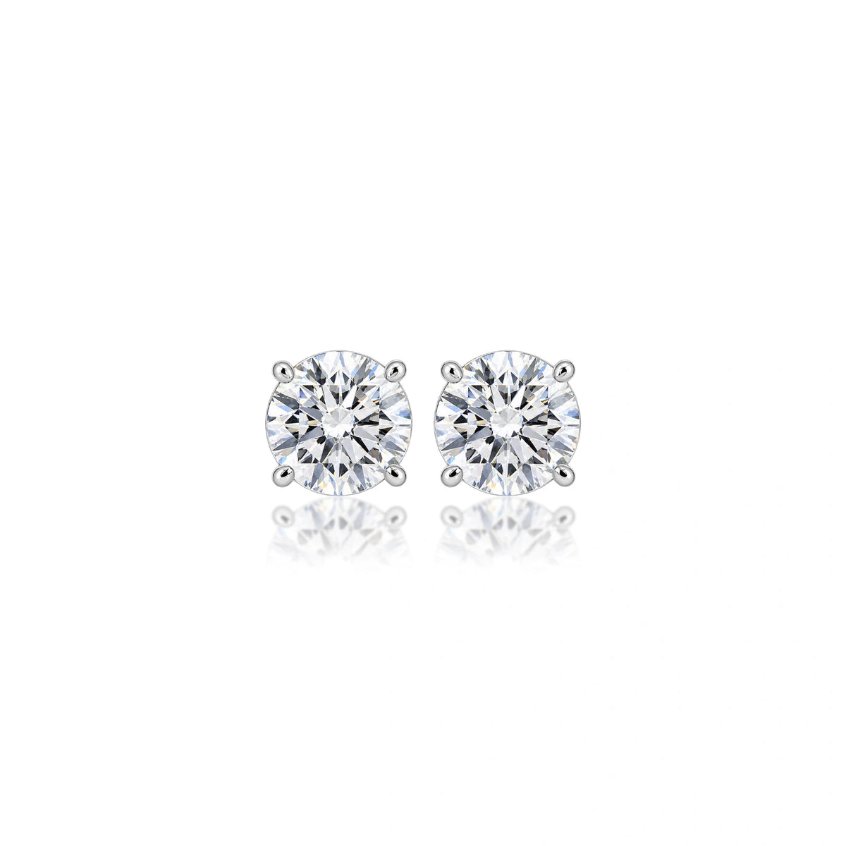 4 Ct Round Cut Diamond Solitaire Earrings for women by Fortune Jewellery