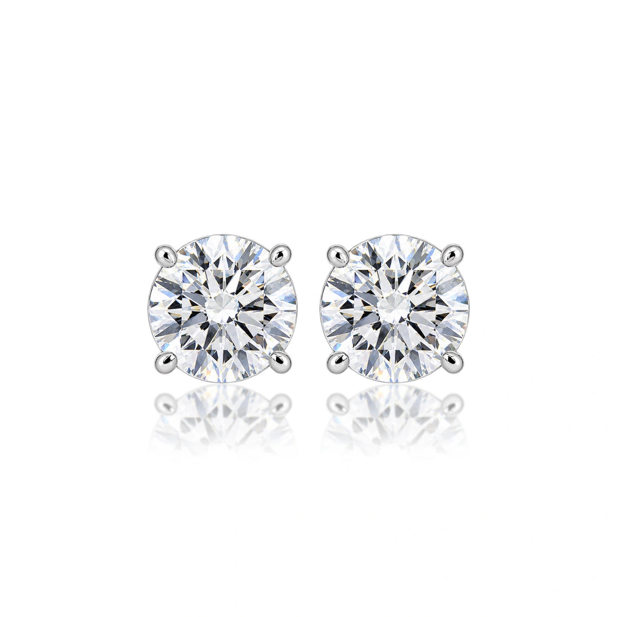 10 Ct Round Cut Diamond Solitaire Earrings for women by Fortune Jewellery