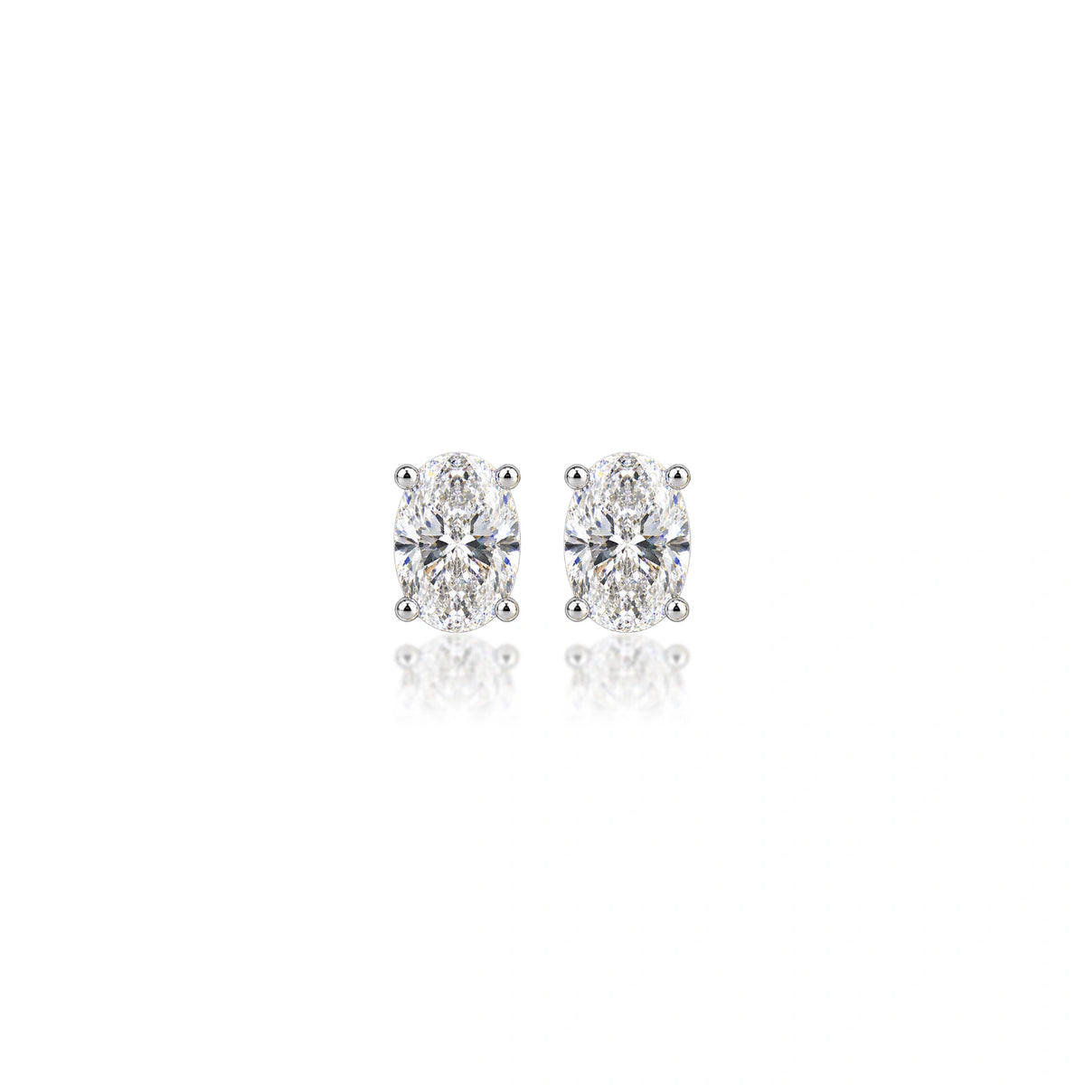 1 Ct Oval Cut Diamond Solitaire Earrings for women by Fortune Jewellery