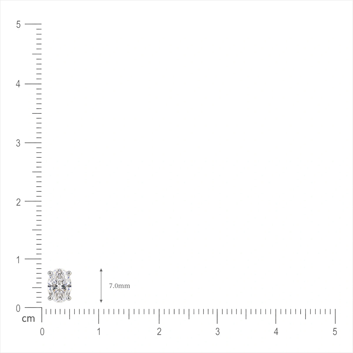 Size of 1.5 Ct Oval Cut Diamond Solitaire Earrings by Fortune Jewellery