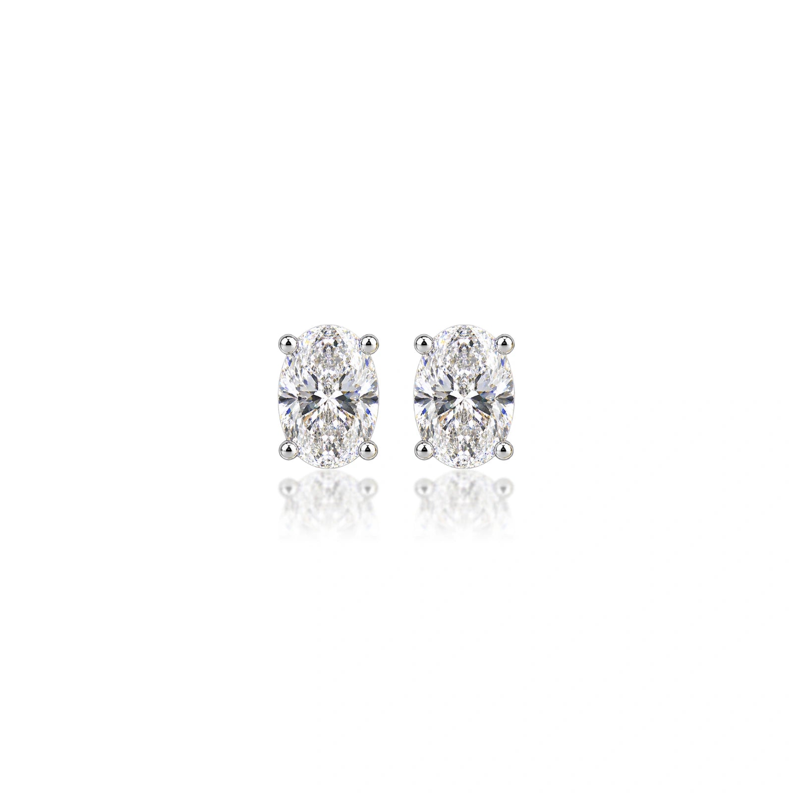1.5 Ct Oval Cut Diamond Solitaire Earrings by Fortune Jewellery
