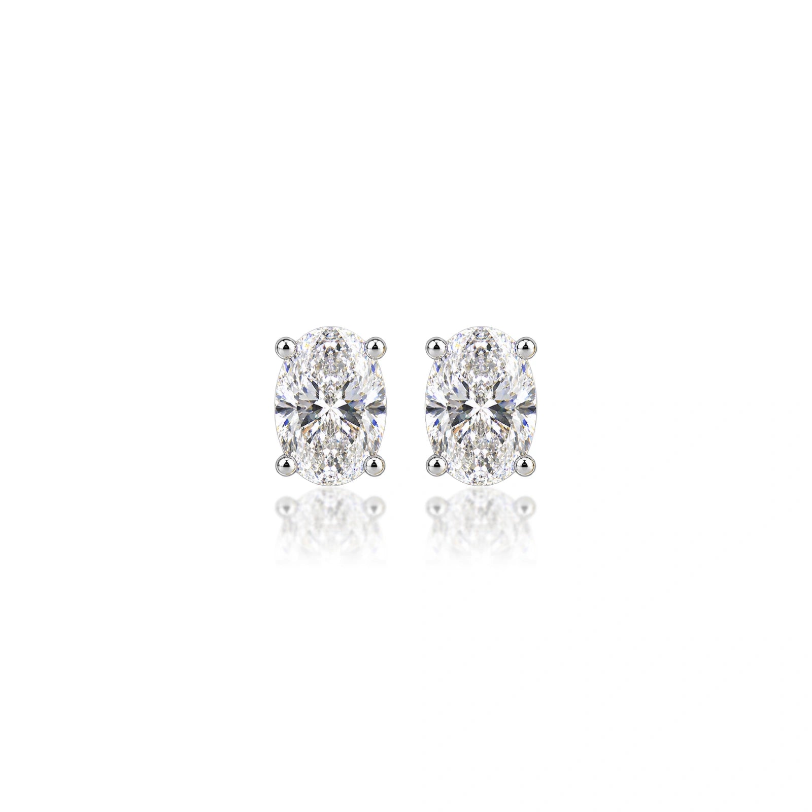 2 Ct Oval Cut Diamond Solitaire Earrings for women by Fortune Jewellery