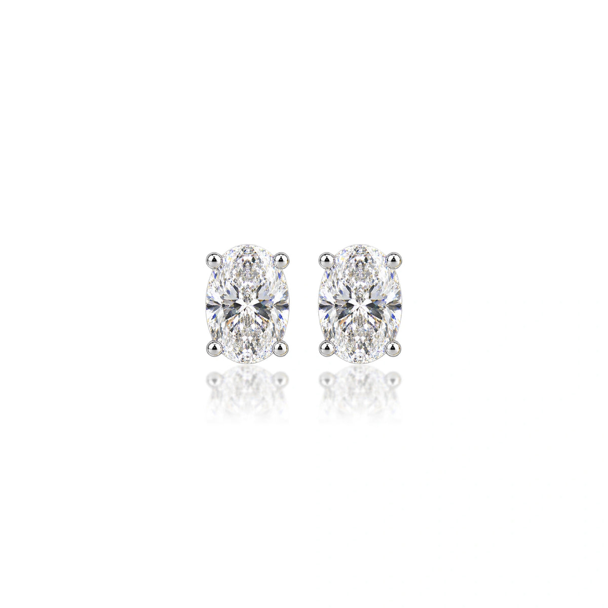 2 Ct Oval Cut Diamond Solitaire Earrings for women by Fortune Jewellery