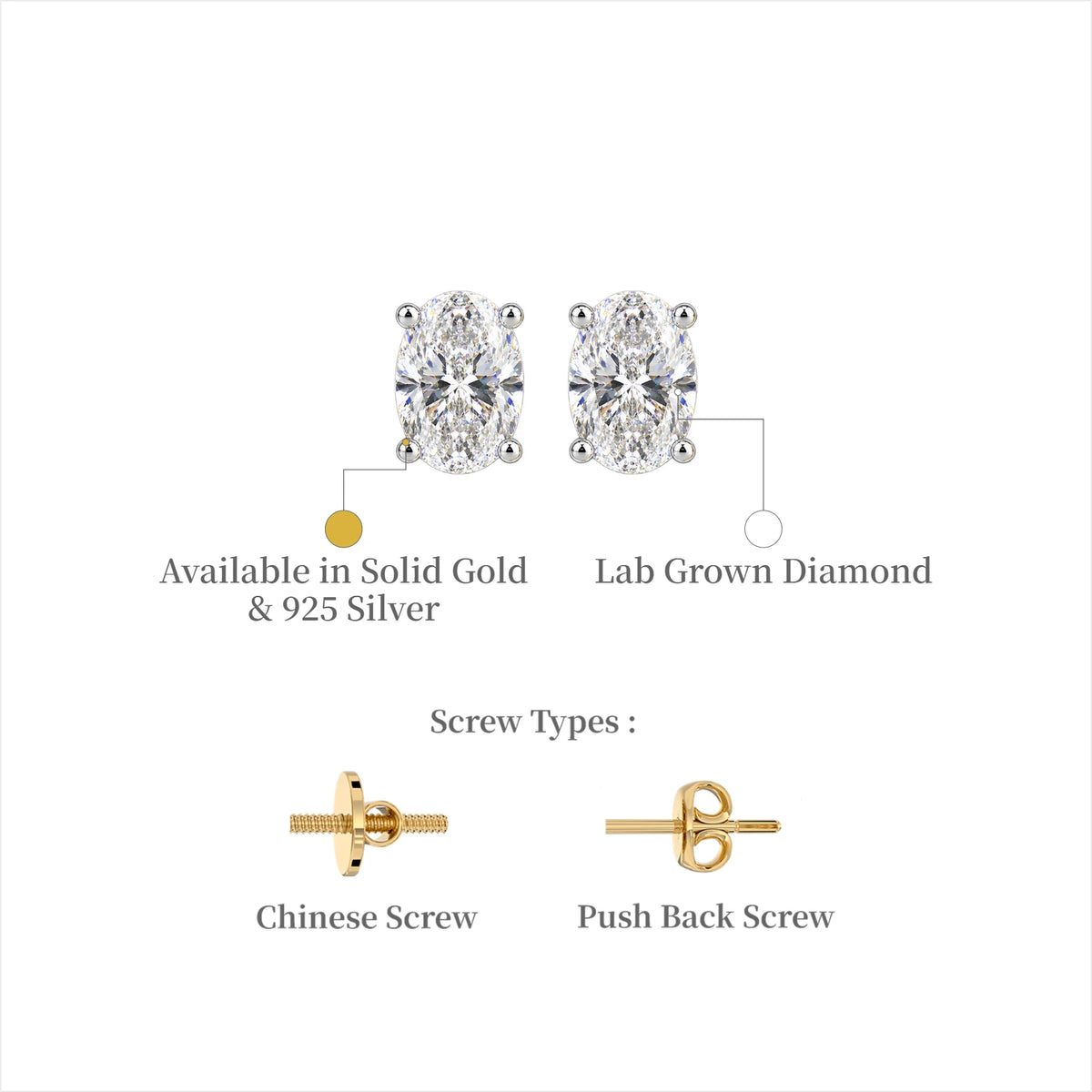 Bridal 2 Ct Oval Cut Diamond Solitaire Earrings for wedding celebrations by Fortune Jewellery