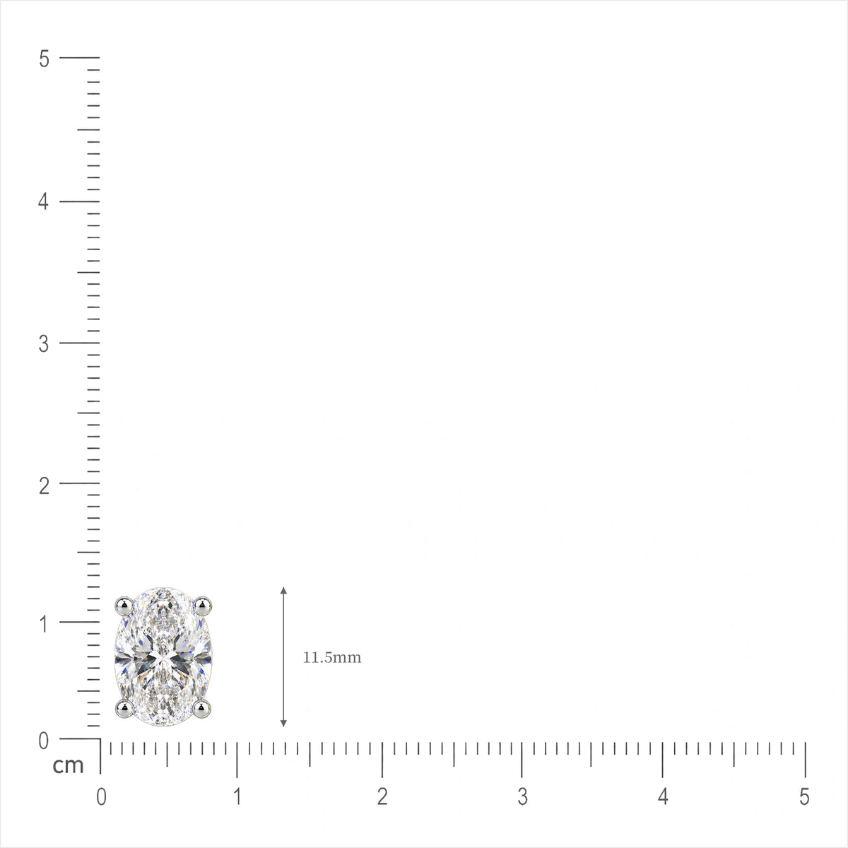 Size of 4 Ct Oval Cut Diamond Solitaire Earrings by Fortune Jewellery