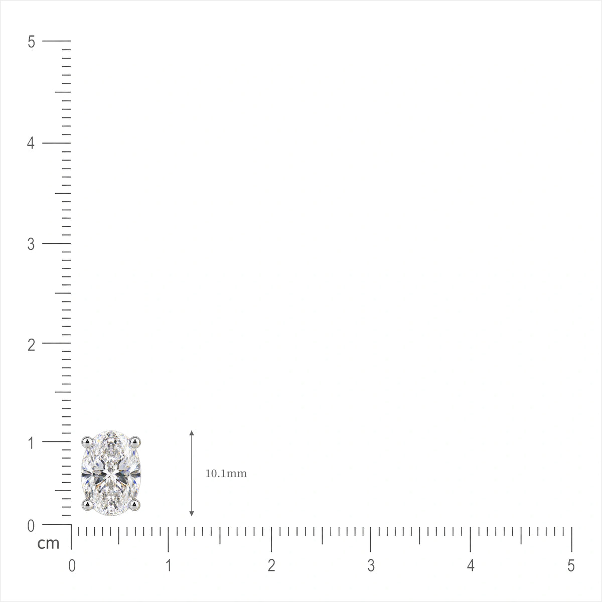 Size of 6 Ct Oval Cut Diamond Solitaire Earrings by Fortune Jewellery