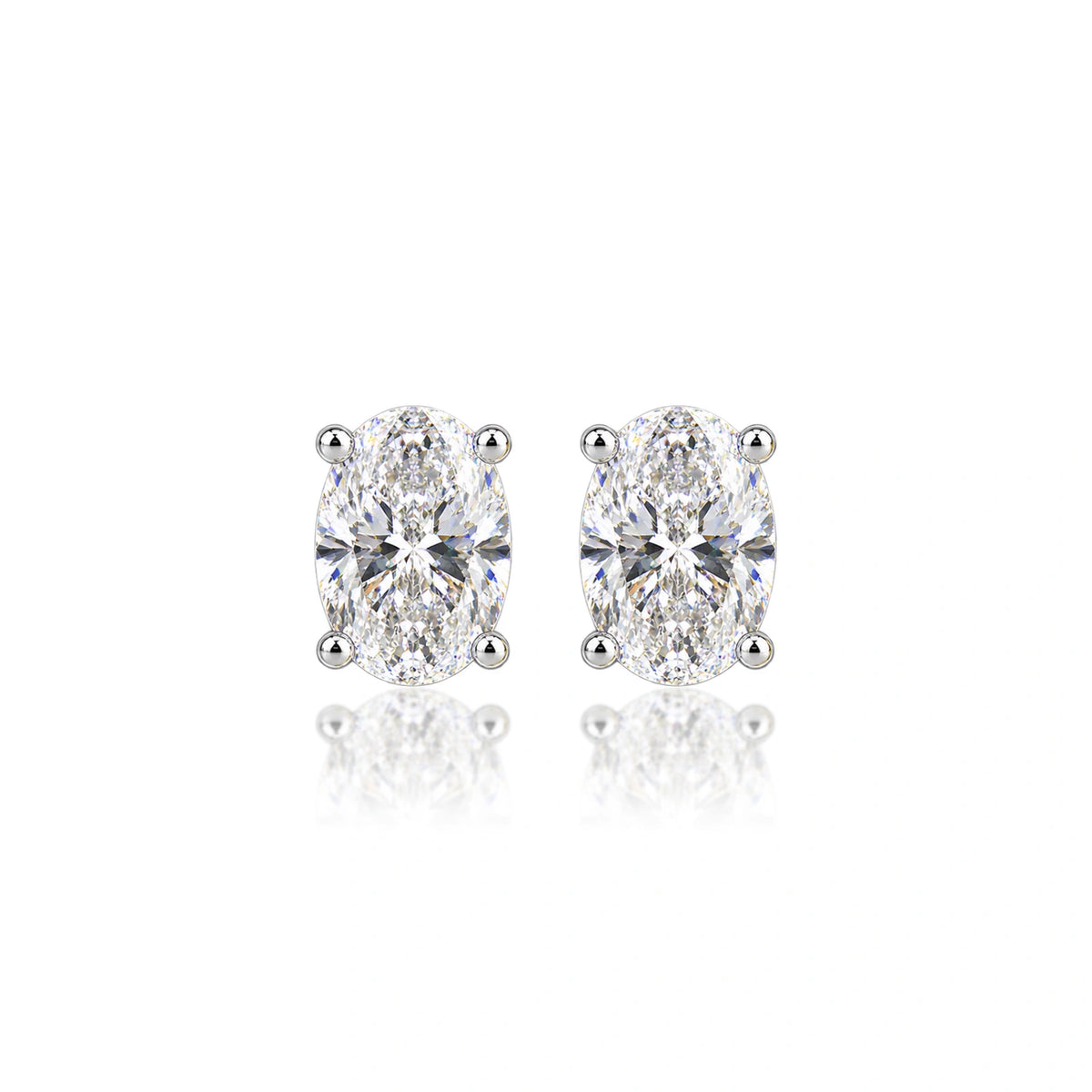6 Ct Oval Cut Diamond Solitaire Earrings by Fortune Jewellery