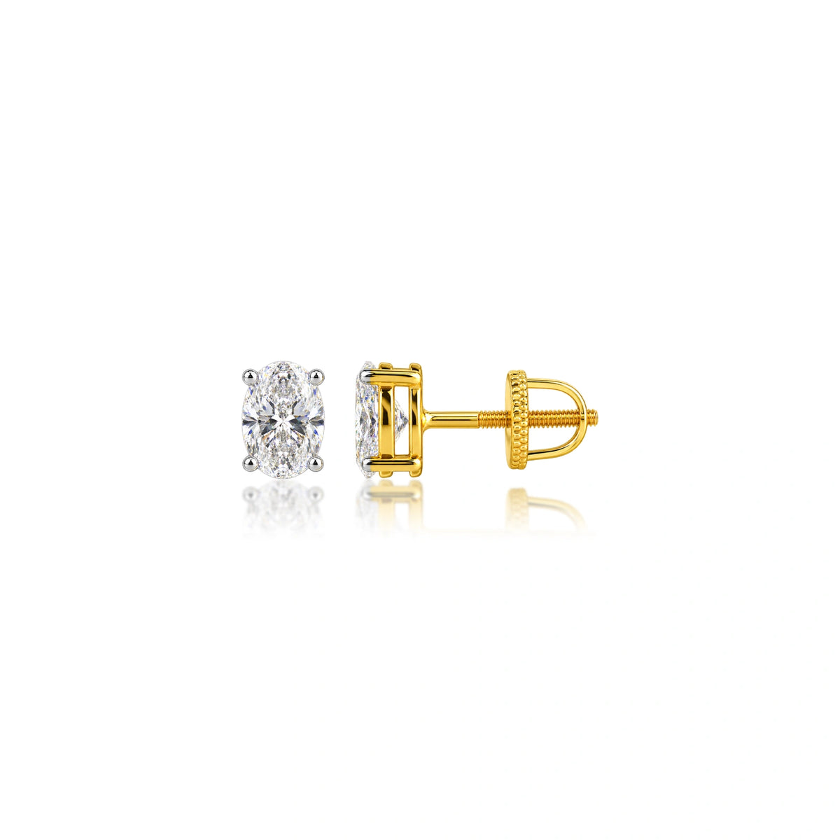 Premium 6 Ct Oval Cut Lab Grown Diamond Solitaire Earrings for elegant occasions