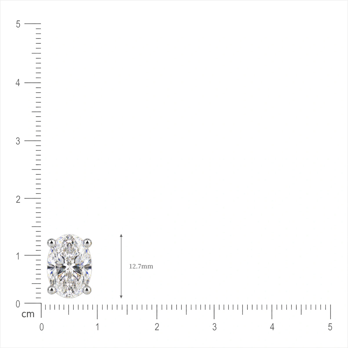Size of 8 Ct Oval Cut Diamond Solitaire Earrings by Fortune Jewellery