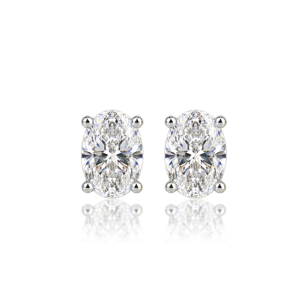 8 Ct Oval Cut Diamond Solitaire Earrings for women by Fortune Jewellery
