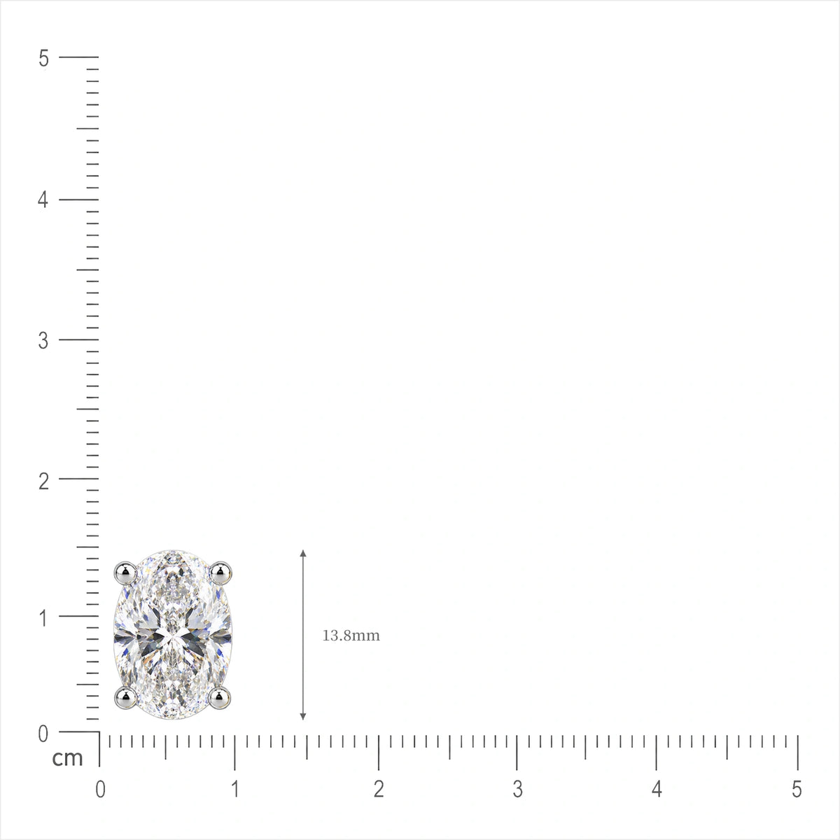 Size of 10 Ct Oval Cut Diamond Solitaire Earrings by Fortune Jewellery