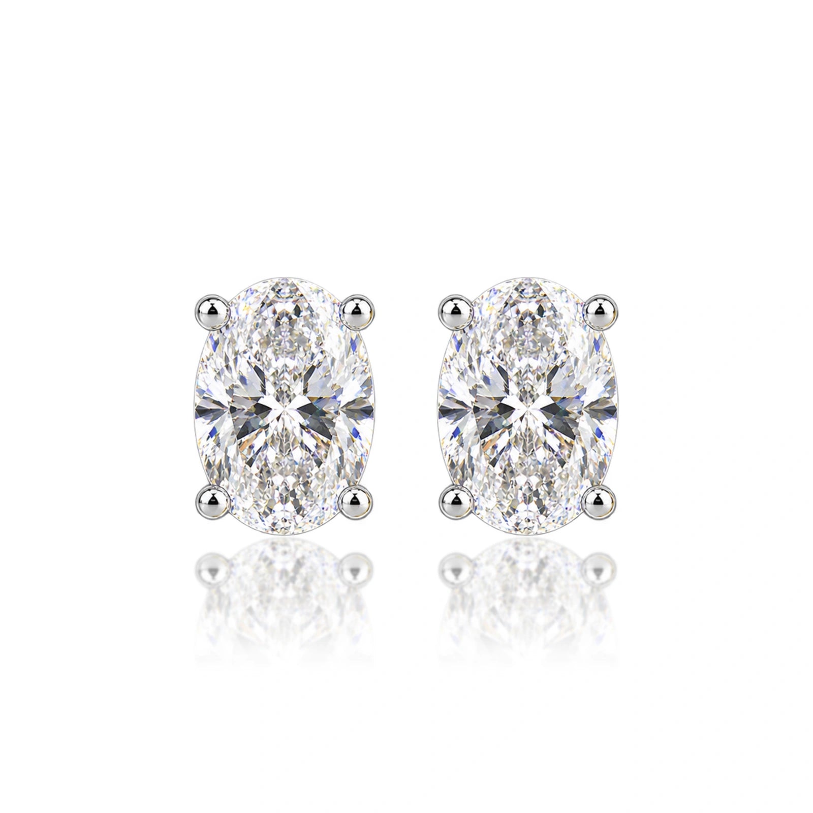 10 Ct Oval Cut Diamond Solitaire Earrings by Fortune Jewellery