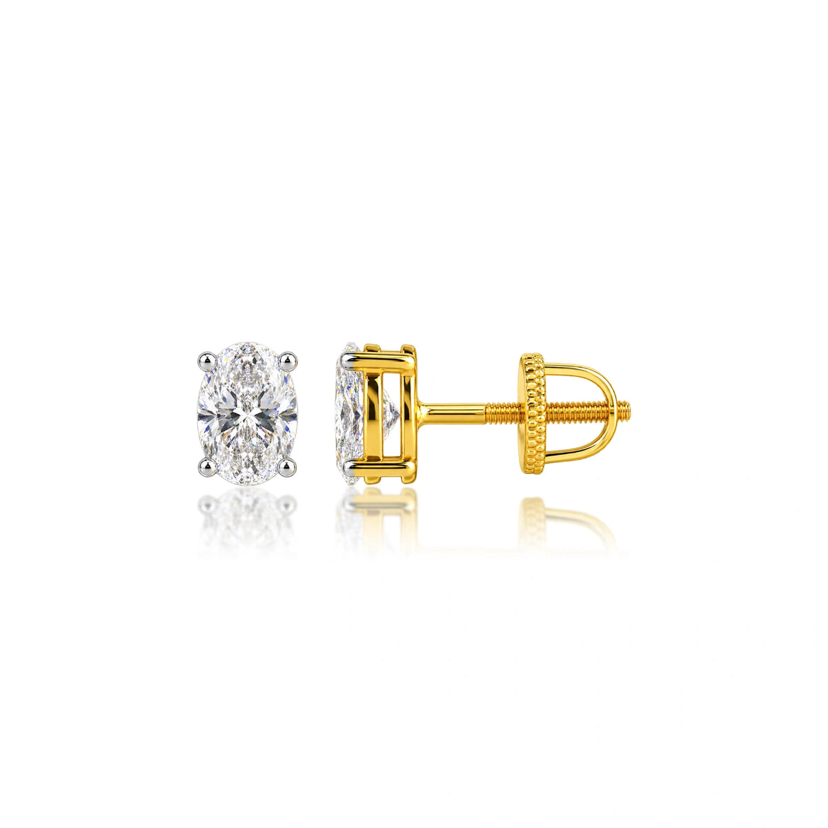 Magnificent 10 Ct Oval Cut Lab Grown Diamond Solitaire Earrings for women
