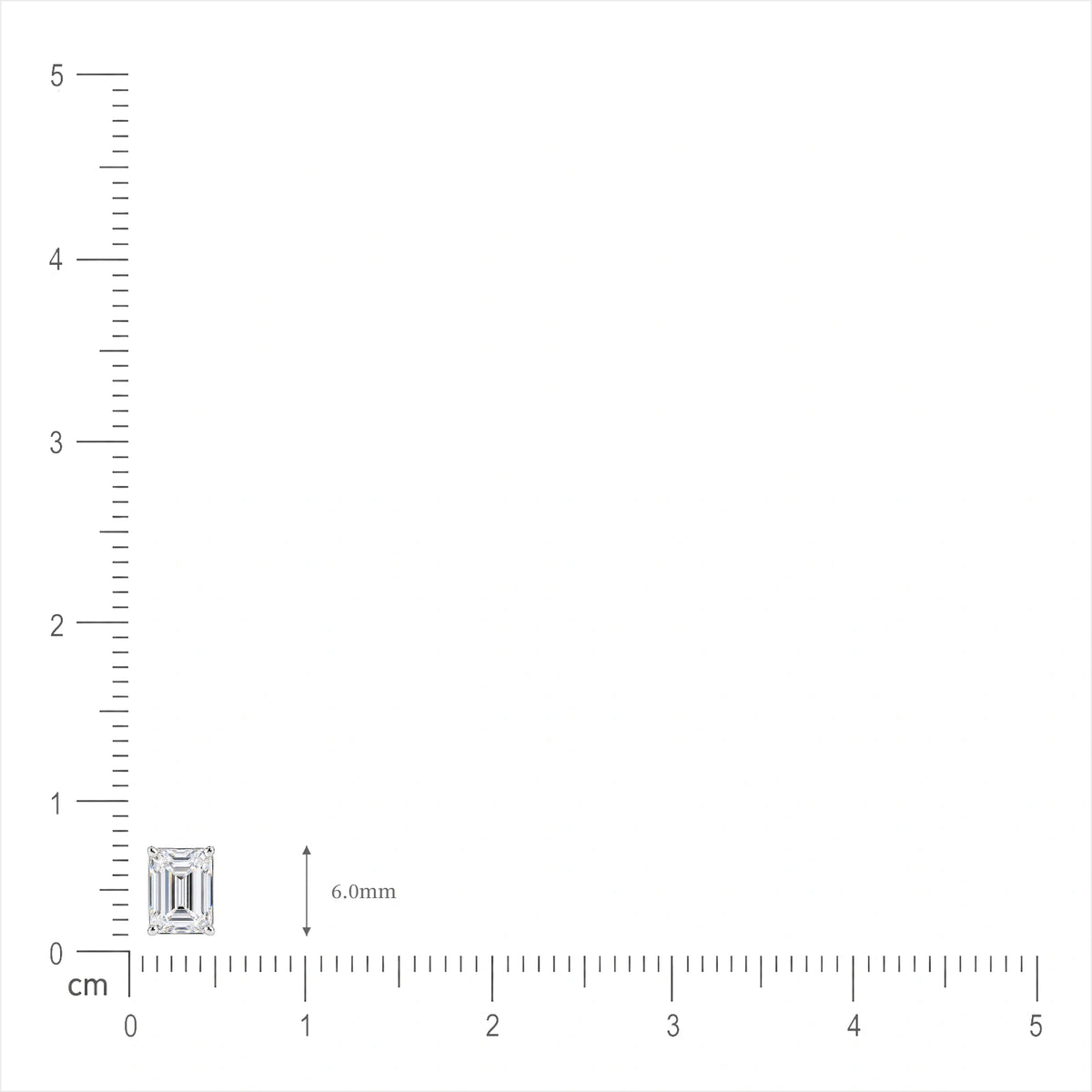 Size of 1 Ct Emerald Cut Diamond Solitaire Earrings by Fortune Jewellery