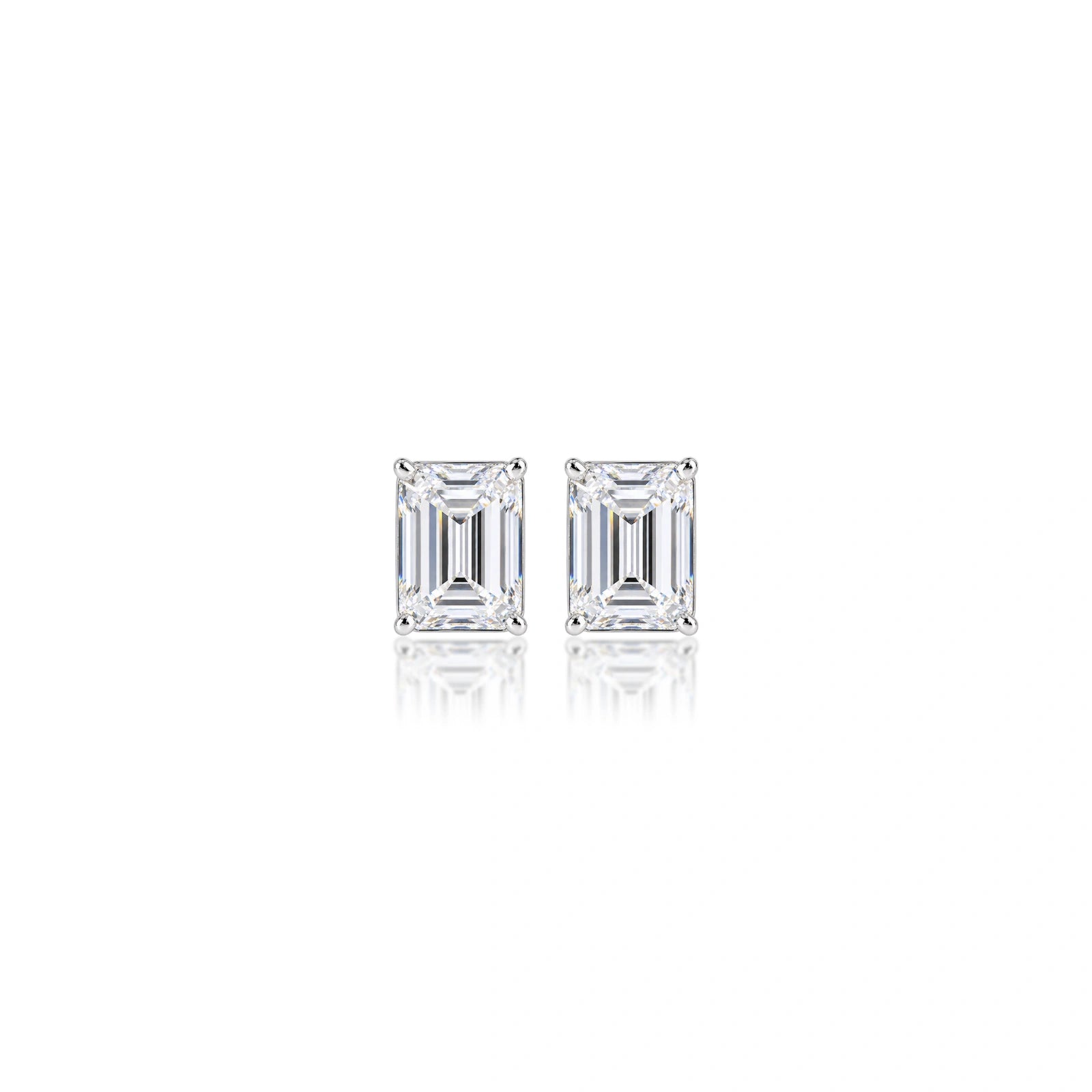 1 Ct Emerald Cut Diamond Solitaire Earrings for women by Fortune Jewellery