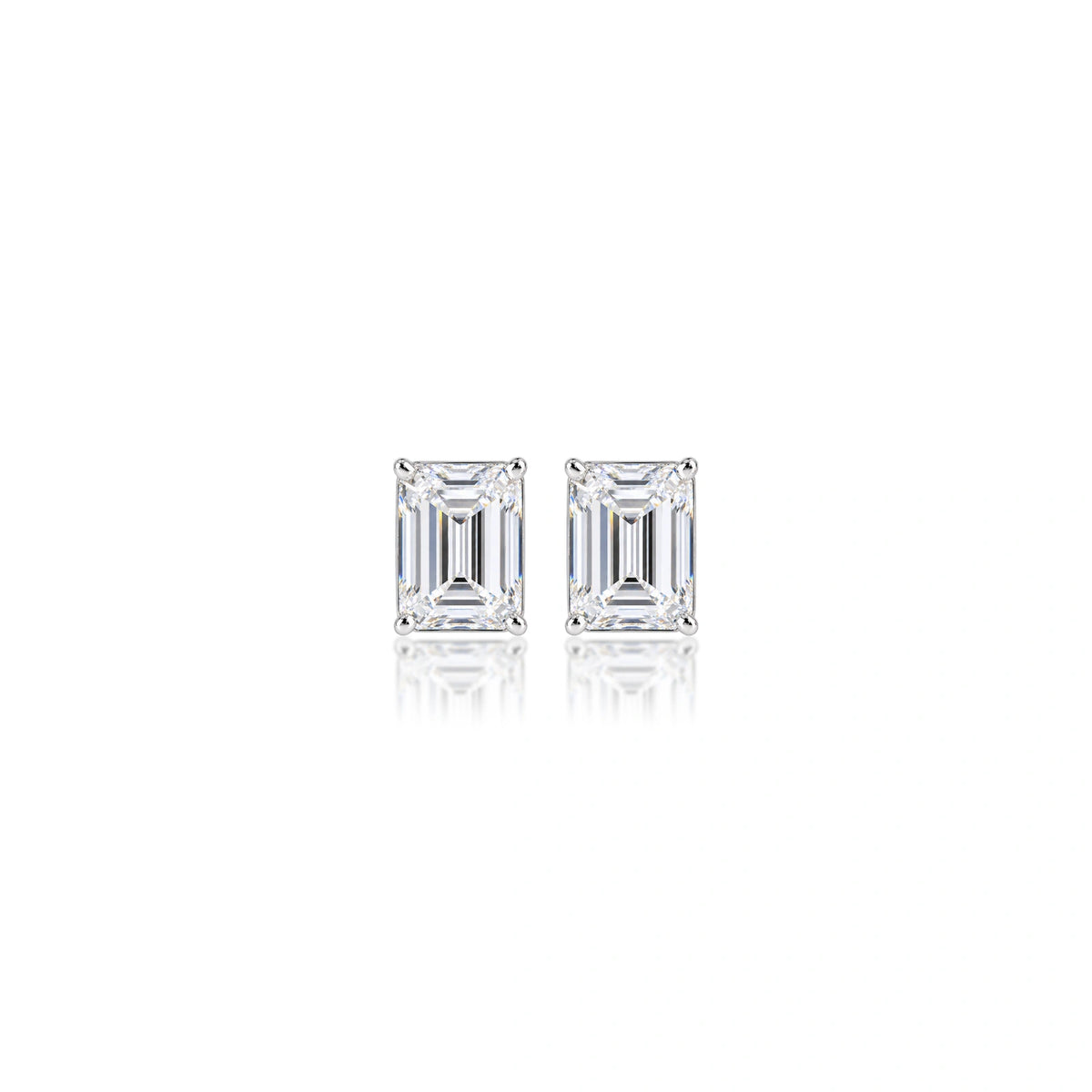 1 Ct Emerald Cut Diamond Solitaire Earrings for women by Fortune Jewellery