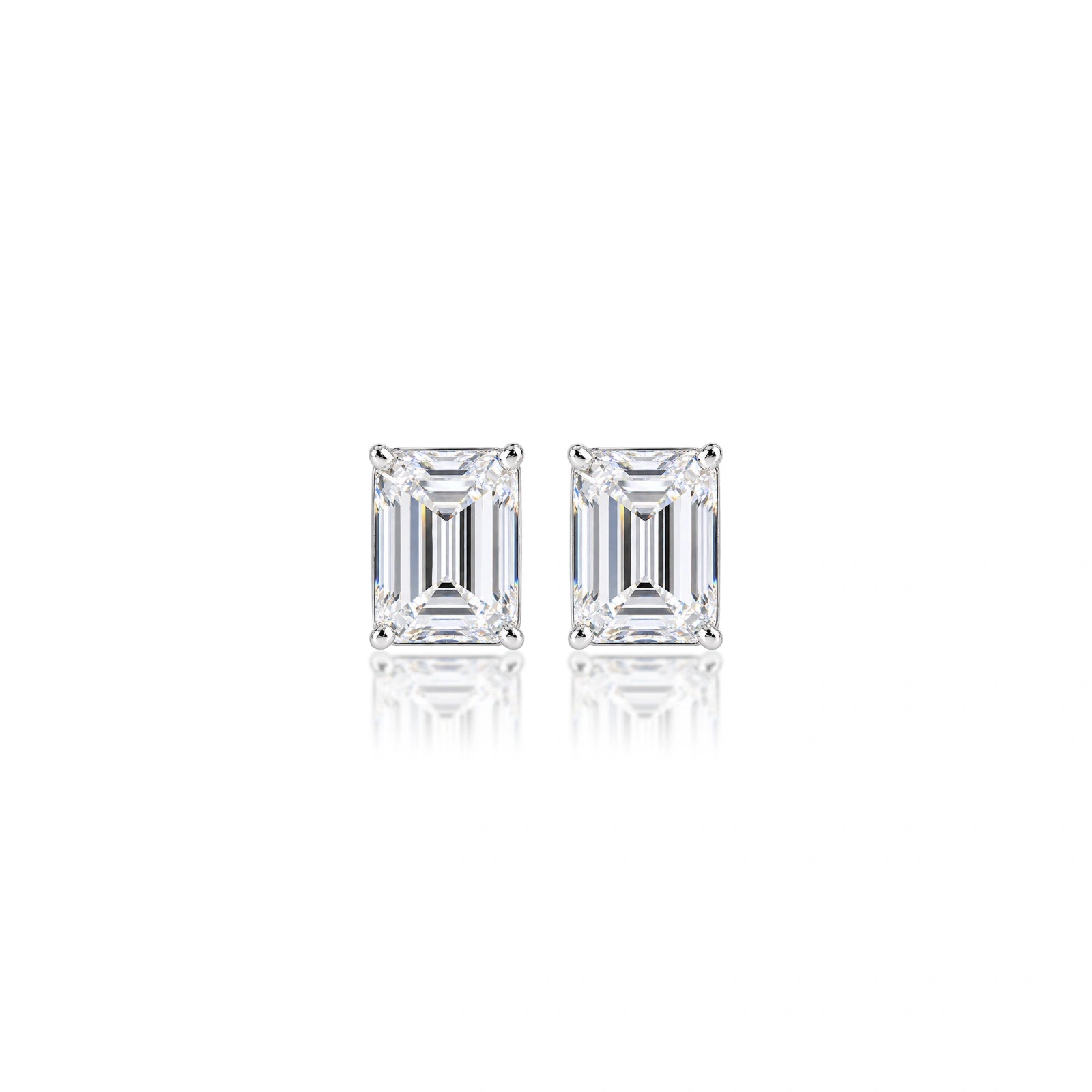 2 Ct Emerald Cut Diamond Solitaire Earrings for women by Fortune Jewellery