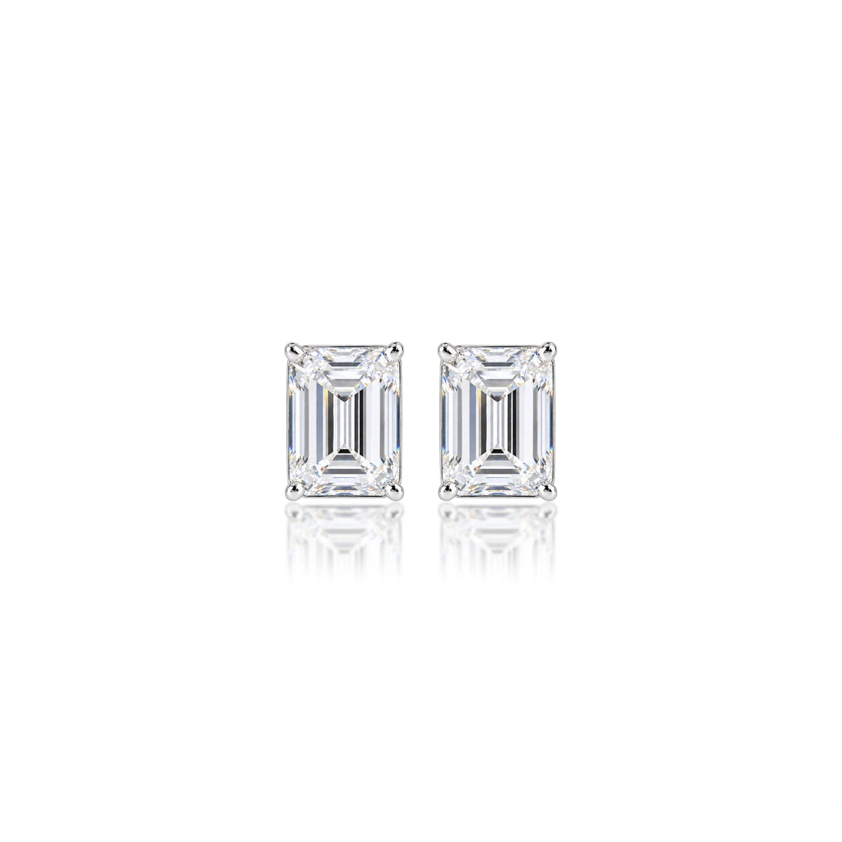 2 Ct Emerald Cut Diamond Solitaire Earrings for women by Fortune Jewellery