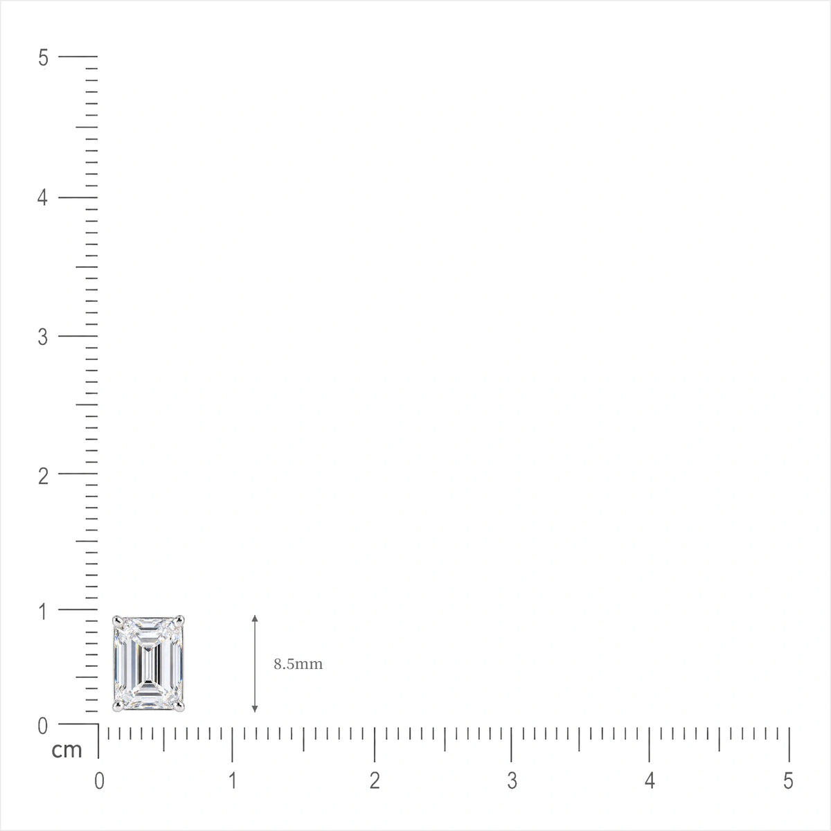 Size of 4 Ct Emerald Cut Diamond Solitaire Earrings by Fortune Jewellery