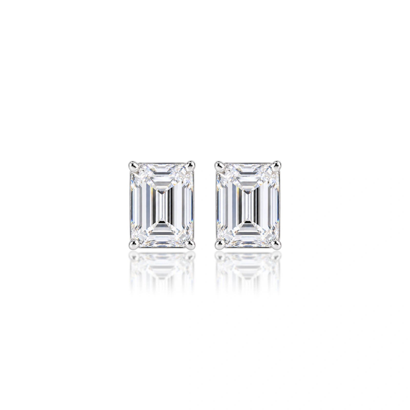 4 Ct Emerald Cut Diamond Solitaire Earrings for women by Fortune Jewellery