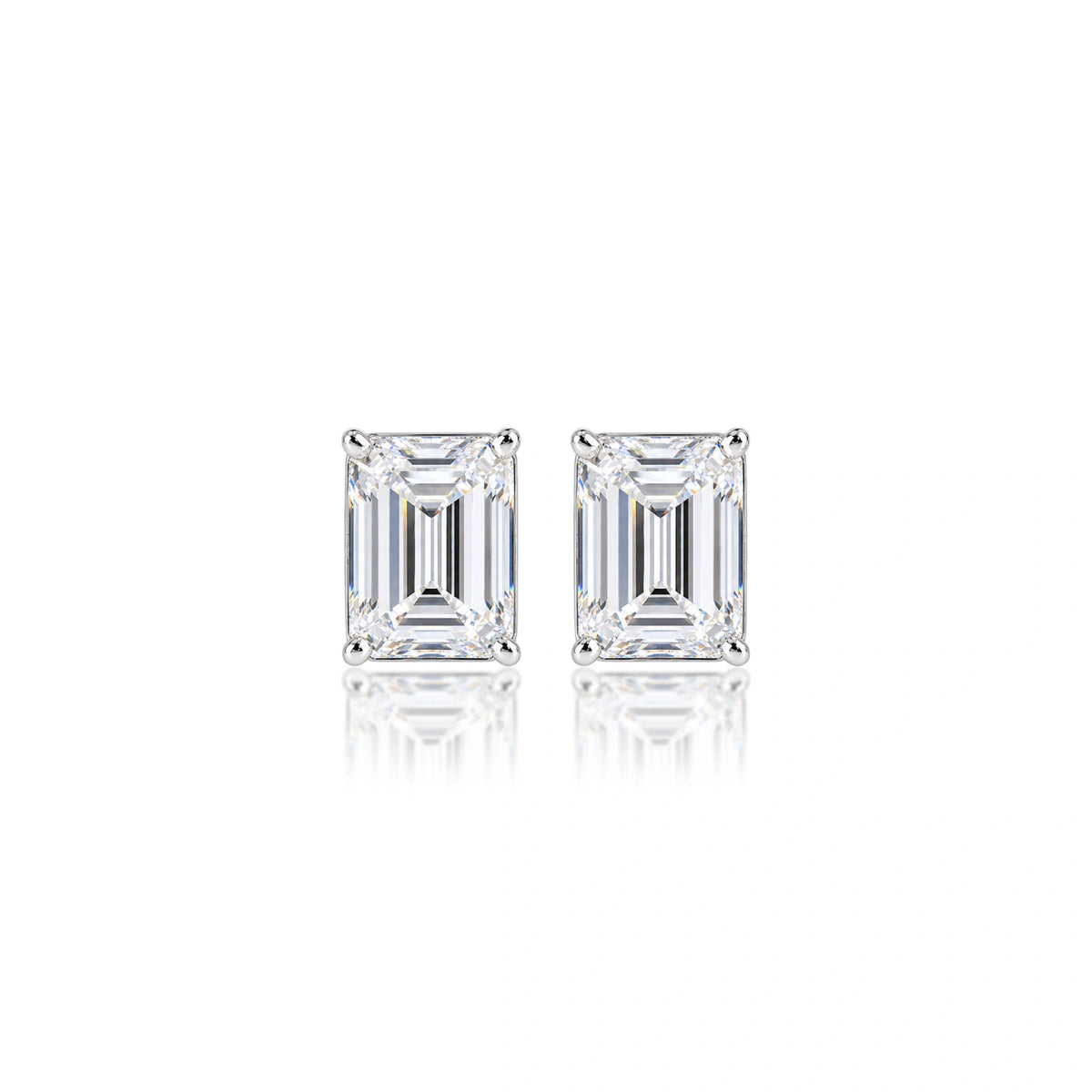 4 Ct Emerald Cut Diamond Solitaire Earrings for women by Fortune Jewellery