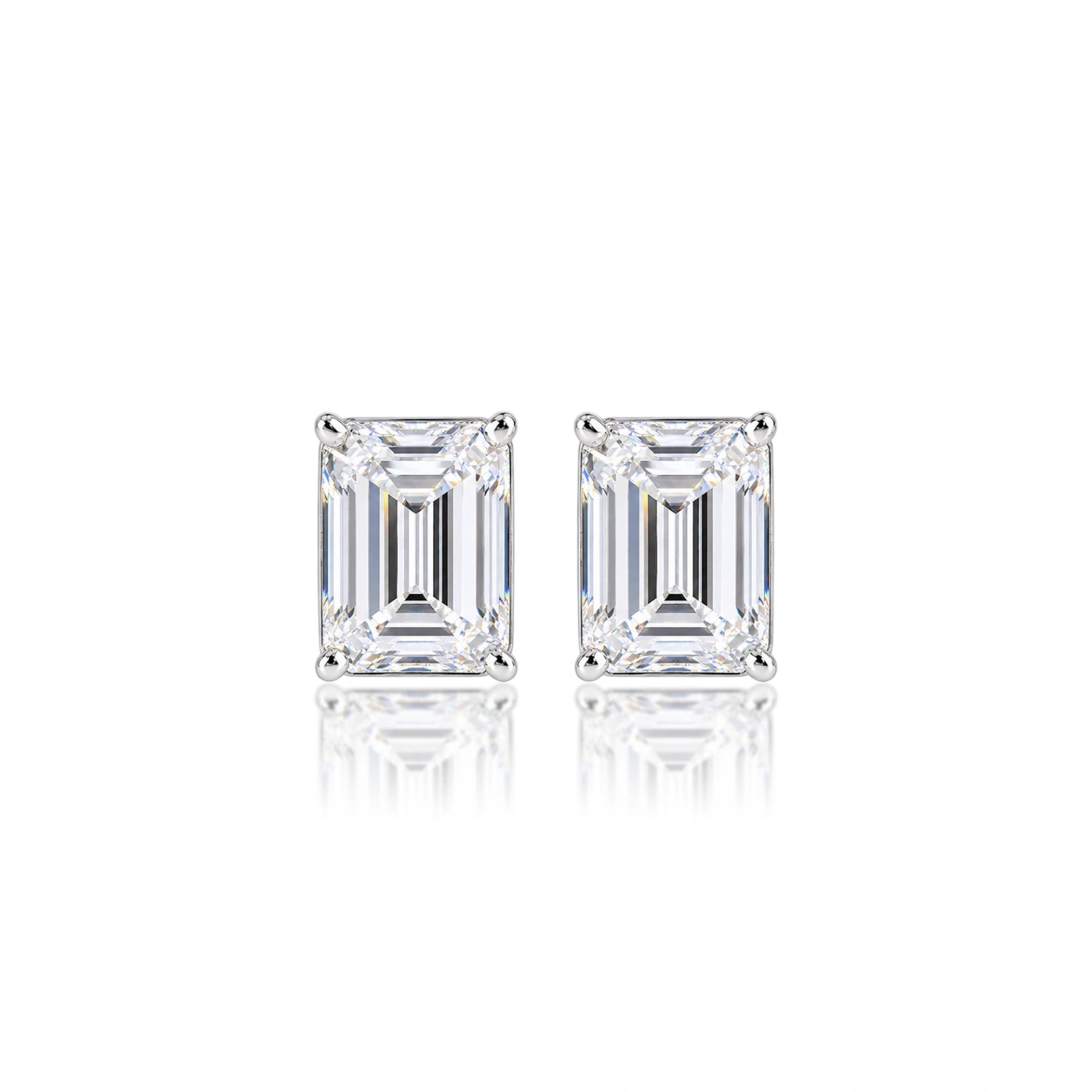 6 Ct Emerald Cut Diamond Solitaire Earrings for women by Fortune Jewellery