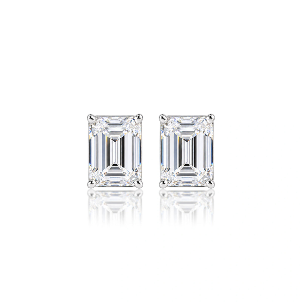 6 Ct Emerald Cut Diamond Solitaire Earrings for women by Fortune Jewellery
