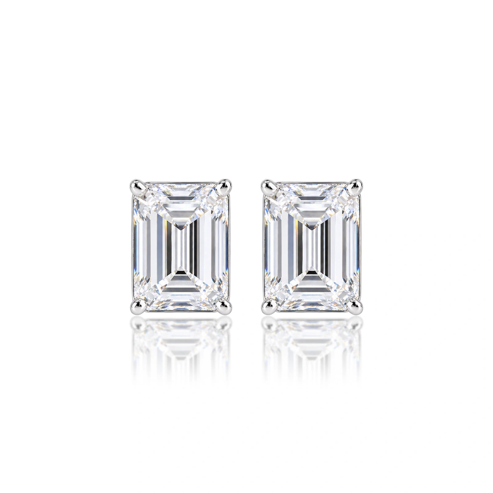 8 Ct Emerald Cut Diamond Solitaire Earrings for women by Fortune Jewellery