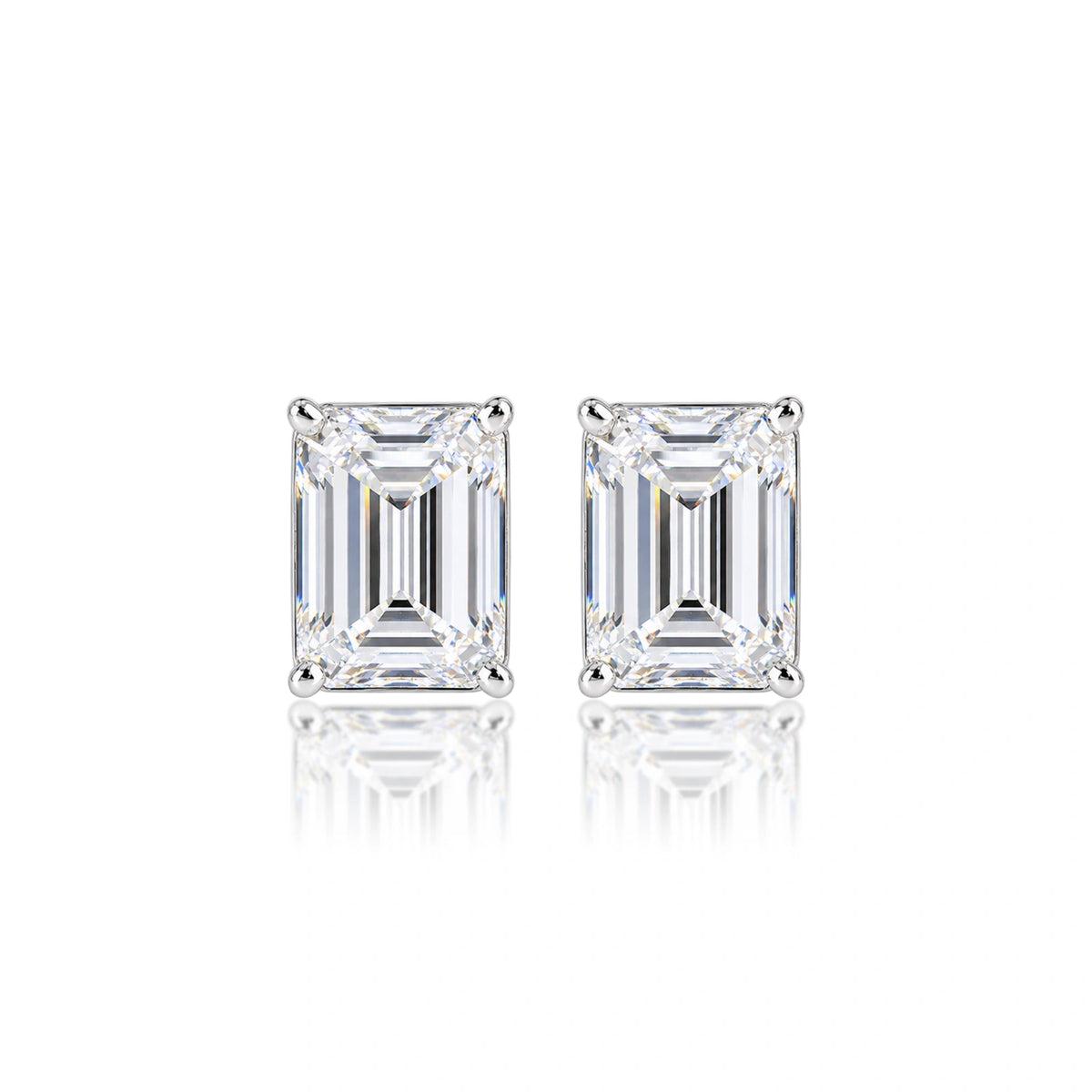 8 Ct Emerald Cut Diamond Solitaire Earrings for women by Fortune Jewellery
