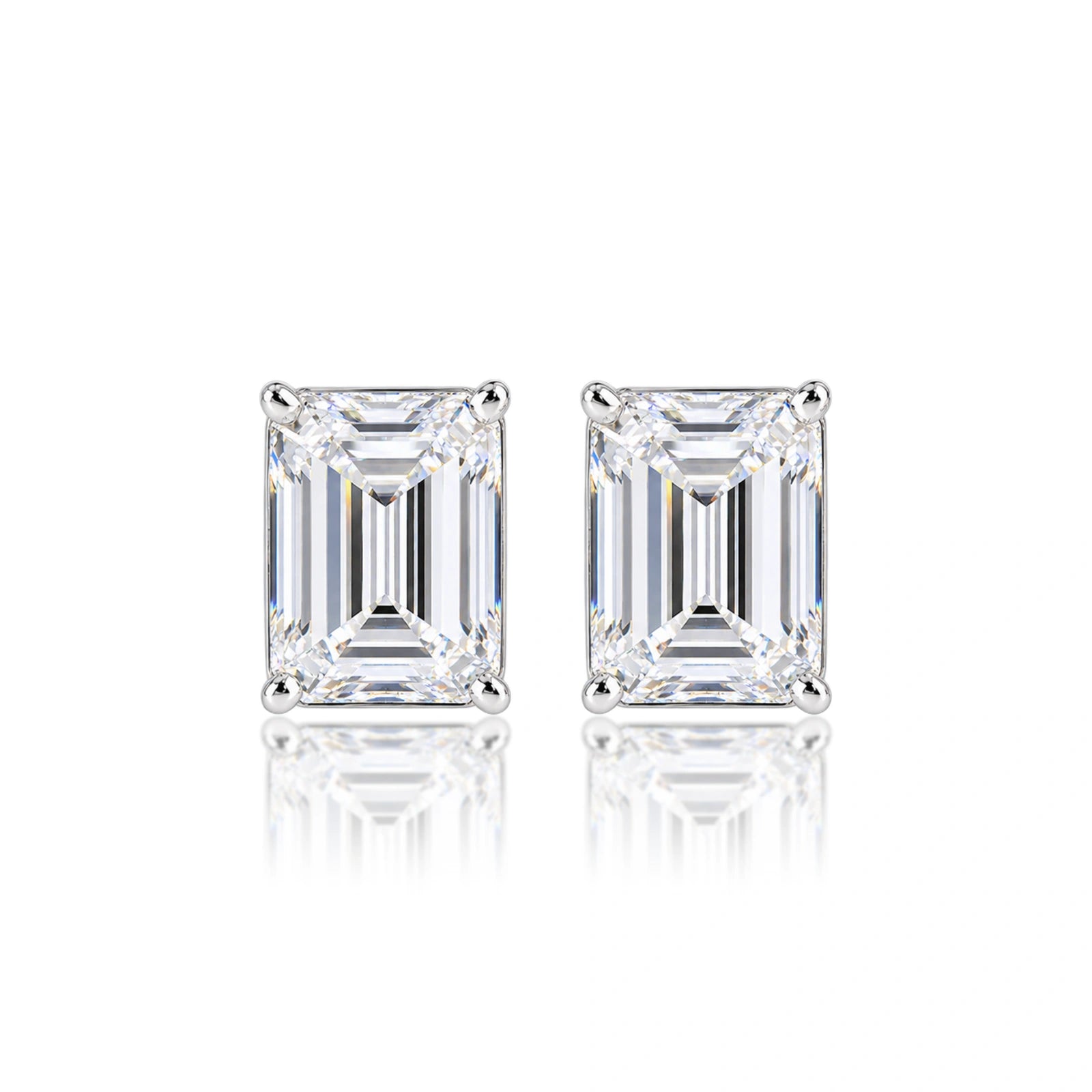 10 Ct Emerald Cut Diamond Solitaire Earrings for women by Fortune Jewellery