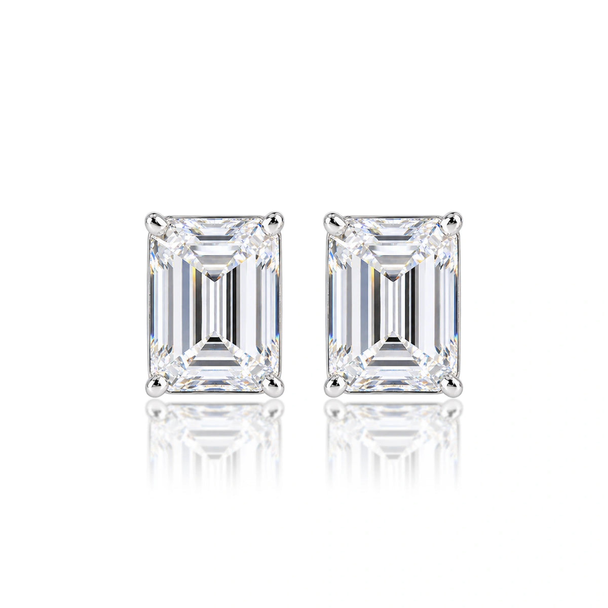 10 Ct Emerald Cut Diamond Solitaire Earrings for women by Fortune Jewellery