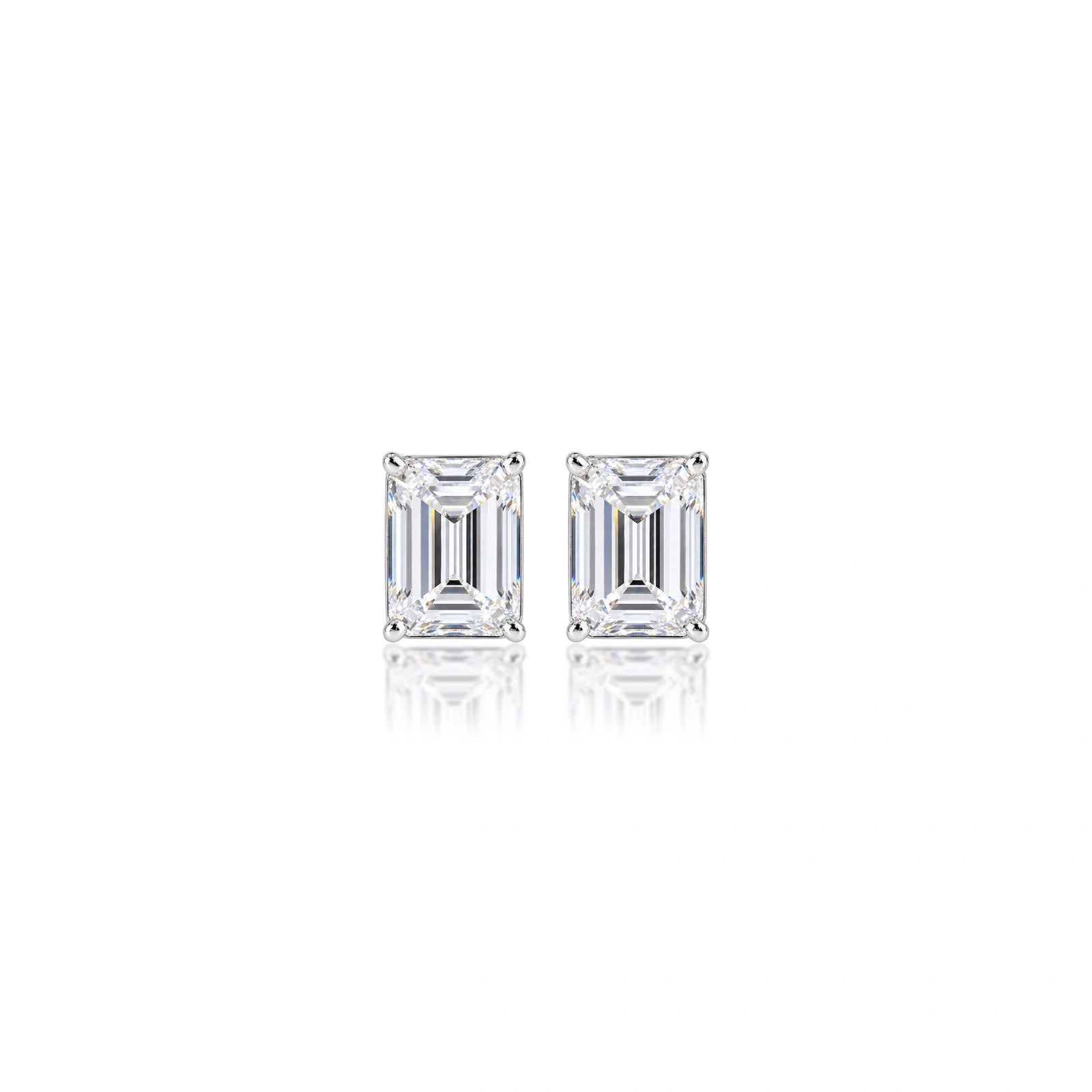 1.5 Ct Emerald Cut Diamond Solitaire Earrings for women by Fortune Jewellery