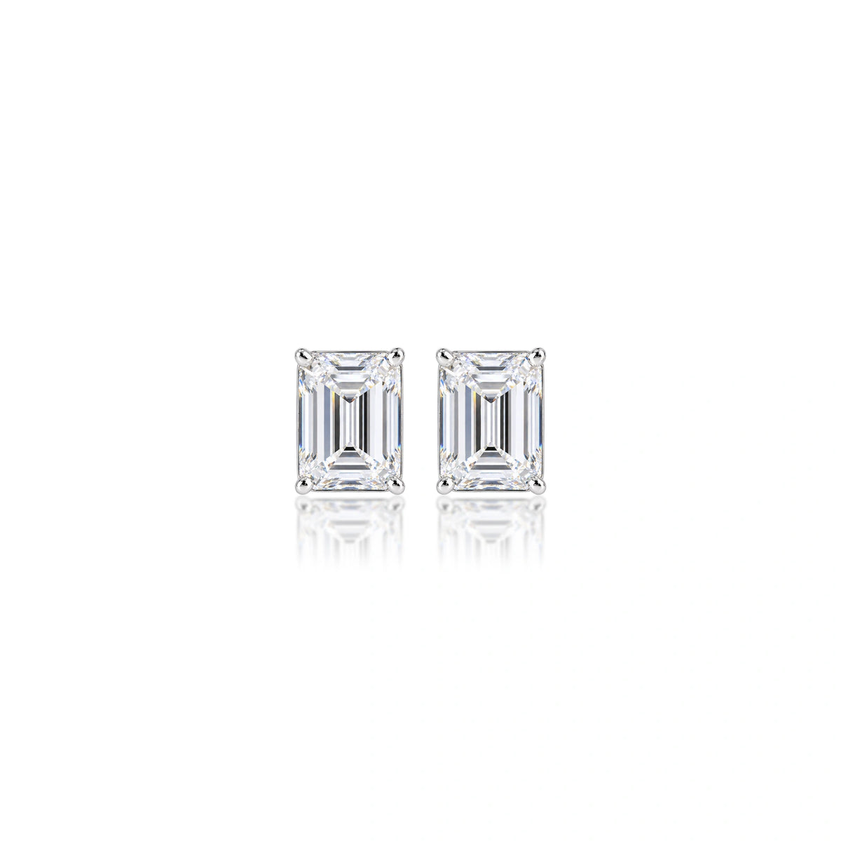 1.5 Ct Emerald Cut Diamond Solitaire Earrings for women by Fortune Jewellery