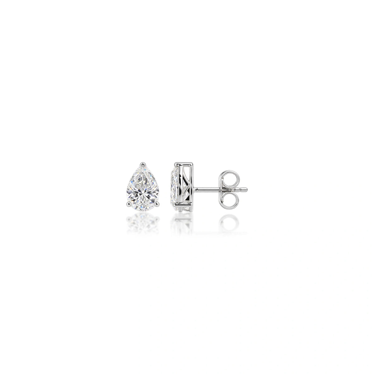 Sophisticated 2 Ct Pear Cut Lab Grown Diamond Solitaire Stud Earrings for women