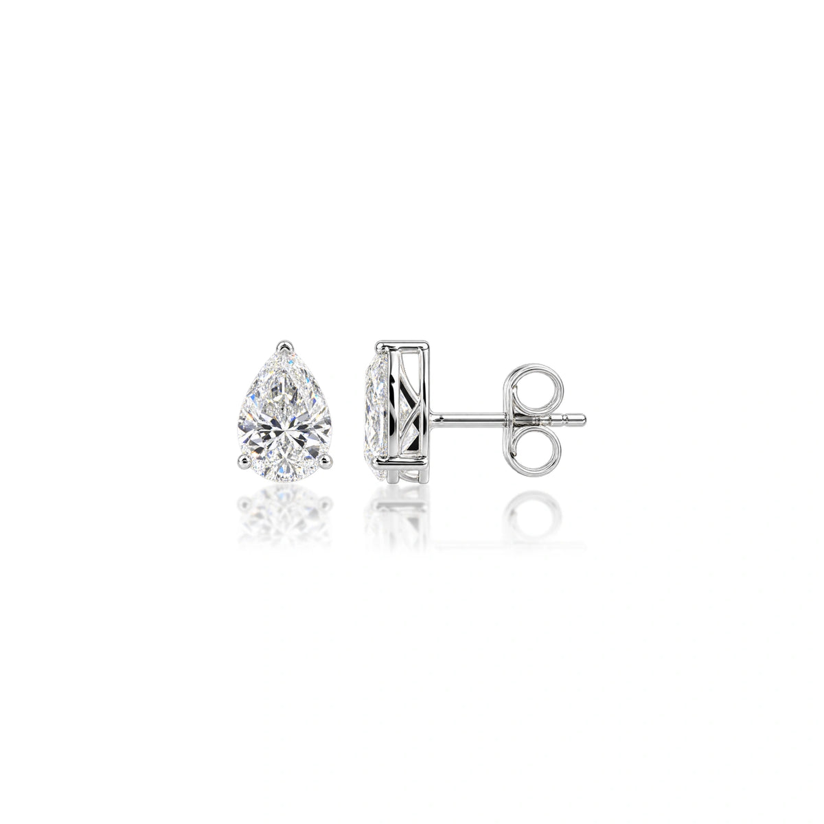 Premium 6 Ct Pear Cut Lab Grown Diamond Solitaire Stud Earrings for elegant looks