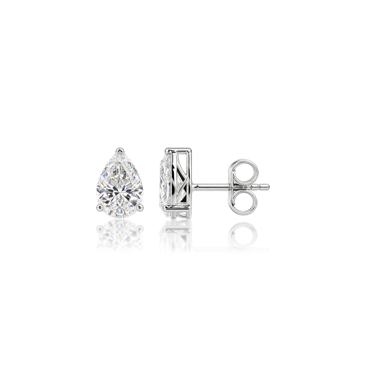 Rich 8 Ct Pear Cut Lab Grown Diamond Solitaire Stud Earrings for women