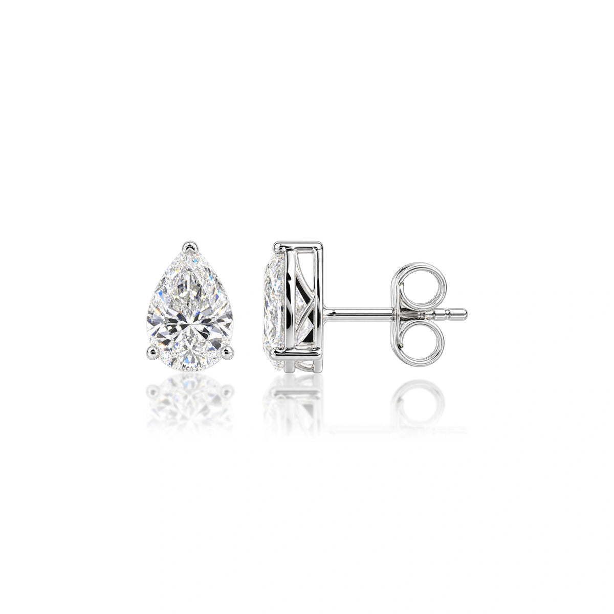 Opulent 10 Ct Pear Cut Lab Grown Diamond Solitaire Stud Earrings with exceptional brilliance