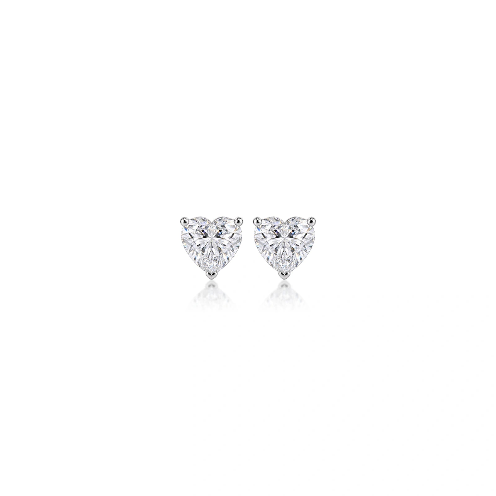 1 Ct Heart Cut Diamond Solitaire Stud Earrings by Fortune Jewellery